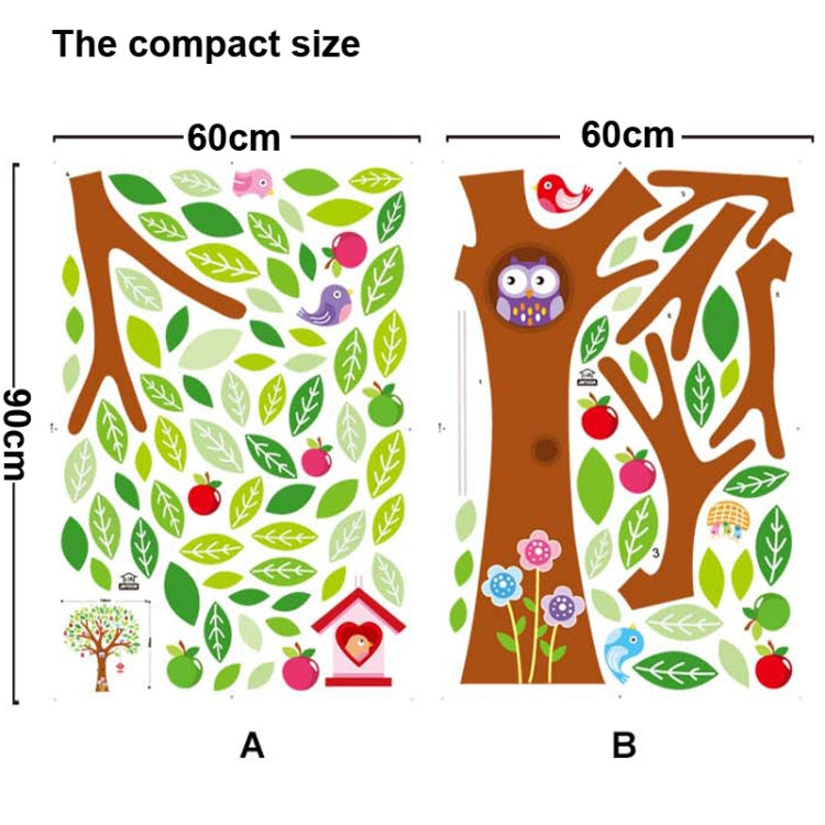 DIY Fashion Self Adhesive PVC Removable Wall Stickers / House Interior Decoration Pictures -- Cartoon Tree, Size: 90cm x 60cm