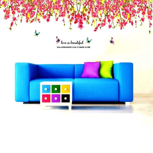 DIY Fashion Self Adhesive PVC Removable Wall Stickers / House Interior Decoration Pictures -- Romantic Cherry Tree, Size: 90cm x 60cm