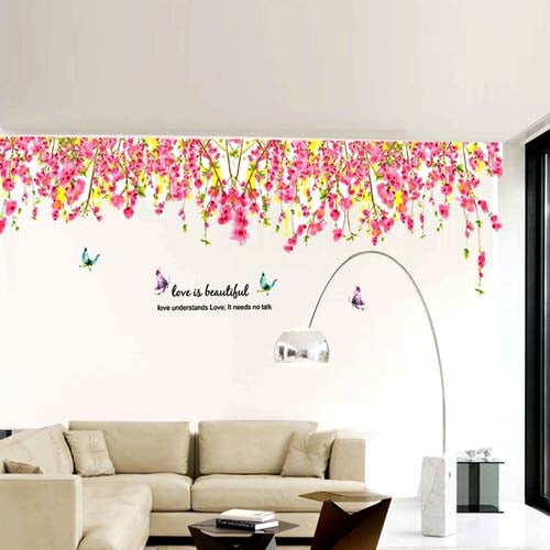 DIY Fashion Self Adhesive PVC Removable Wall Stickers / House Interior Decoration Pictures -- Romantic Cherry Tree, Size: 90cm x 60cm