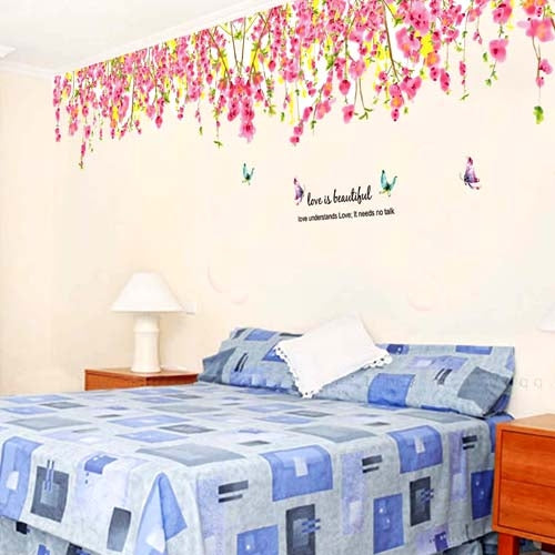 DIY Fashion Self Adhesive PVC Removable Wall Stickers / House Interior Decoration Pictures -- Romantic Cherry Tree, Size: 90cm x 60cm