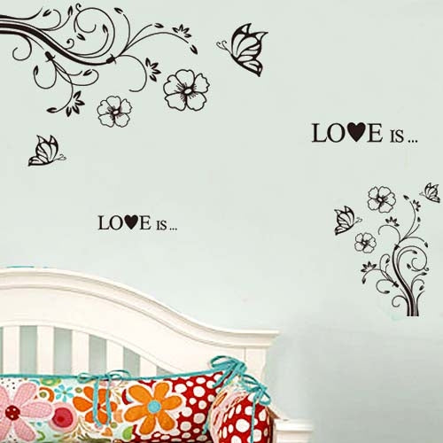 DIY Fashion Self Adhesive PVC Removable Wall Stickers / House Interior Decoration Pictures -- Butterfly Flying, Size: 90cm x 60cm