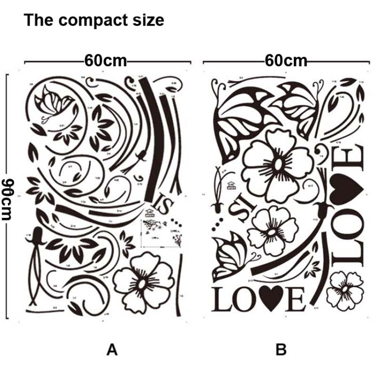 DIY Fashion Self Adhesive PVC Removable Wall Stickers / House Interior Decoration Pictures -- Butterfly Flying, Size: 90cm x 60cm