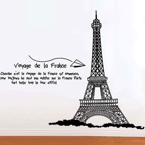 DIY Fashion Self Adhesive PVC Removable Wall Stickers / House Interior Decoration Pictures -- Eiffel Tower, Size: 90cm x 60cm