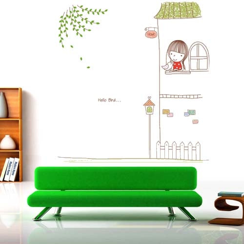 DIY Fashion Self Adhesive PVC Removable Wall Stickers / House Interior Decoration Pictures -- The Little Girl, Size: 90cm x 60cm