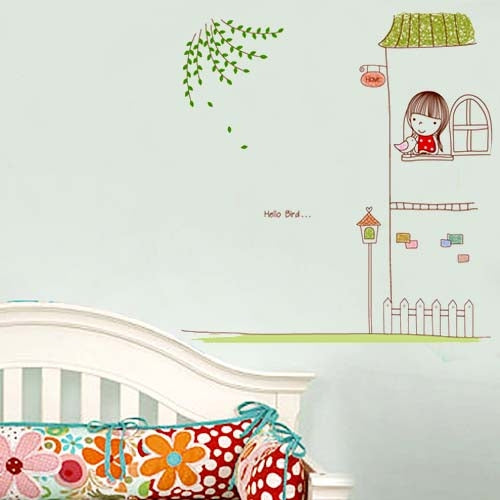 DIY Fashion Self Adhesive PVC Removable Wall Stickers / House Interior Decoration Pictures -- The Little Girl, Size: 90cm x 60cm
