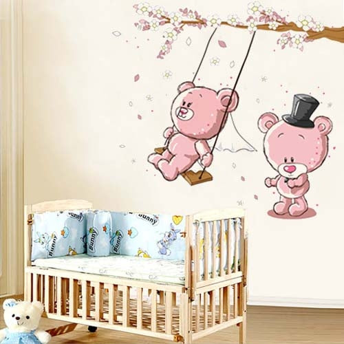 DIY Fashion Self Adhesive PVC Removable Wall Stickers / House Interior Decoration Pictures -- Baby Bear, Size: 90cm x 60cm