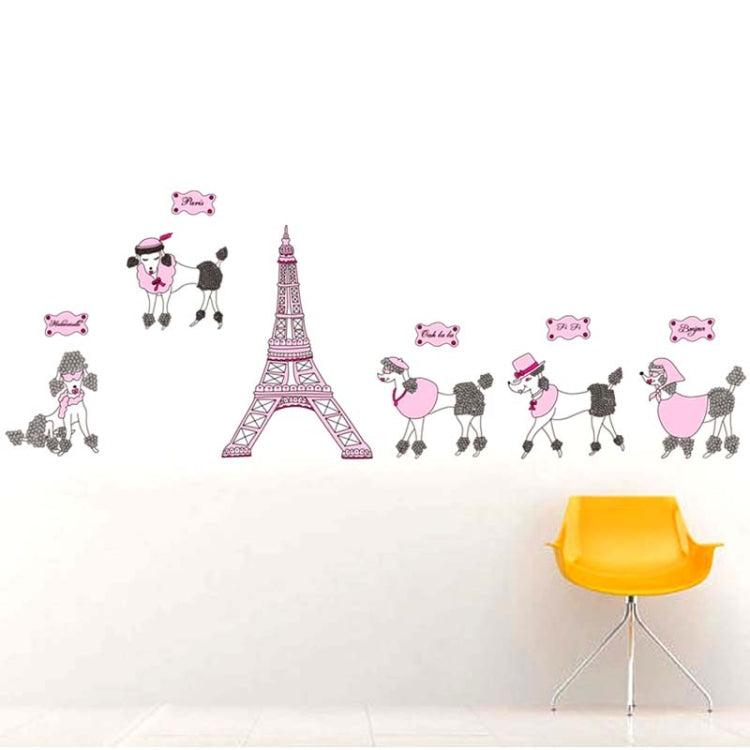 DIY Fashion Self Adhesive PVC Removable Wall Stickers / House Interior Decoration Pictures -- Tower & Puppy, Size: 90cm x 60cm