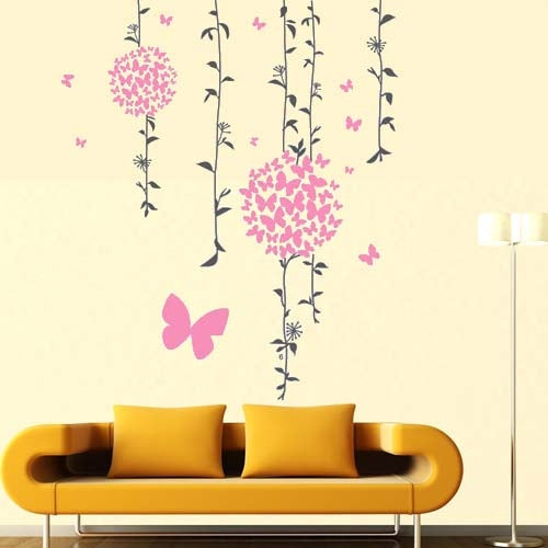 DIY Fashion Self Adhesive PVC Removable Wall Stickers / House Interior Decoration Pictures -- Butterflies Fluttering, Size: 90cm x 60cm