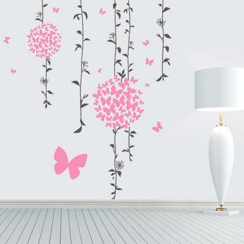 DIY Fashion Self Adhesive PVC Removable Wall Stickers / House Interior Decoration Pictures -- Butterflies Fluttering, Size: 90cm x 60cm