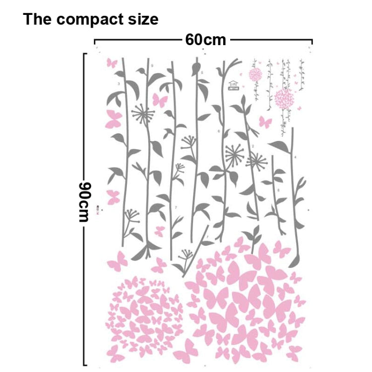DIY Fashion Self Adhesive PVC Removable Wall Stickers / House Interior Decoration Pictures -- Butterflies Fluttering, Size: 90cm x 60cm
