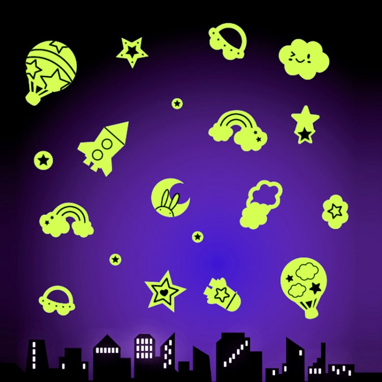 DIY Wall Stickers Decals Glow in Dark Stickers Fluorescent Luminous for Room - Cartoon Star Scene