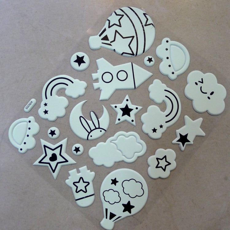 DIY Wall Stickers Decals Glow in Dark Stickers Fluorescent Luminous for Room - Cartoon Star Scene