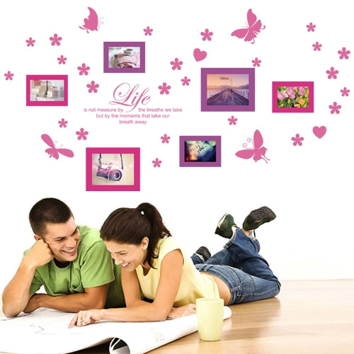 DIY Fashion Self Adhesive PVC Removable Combination Wall Stickers / House Interior Decoration Pictures -- Pink Petal Photo Wall, Size: 60cm x 90cm