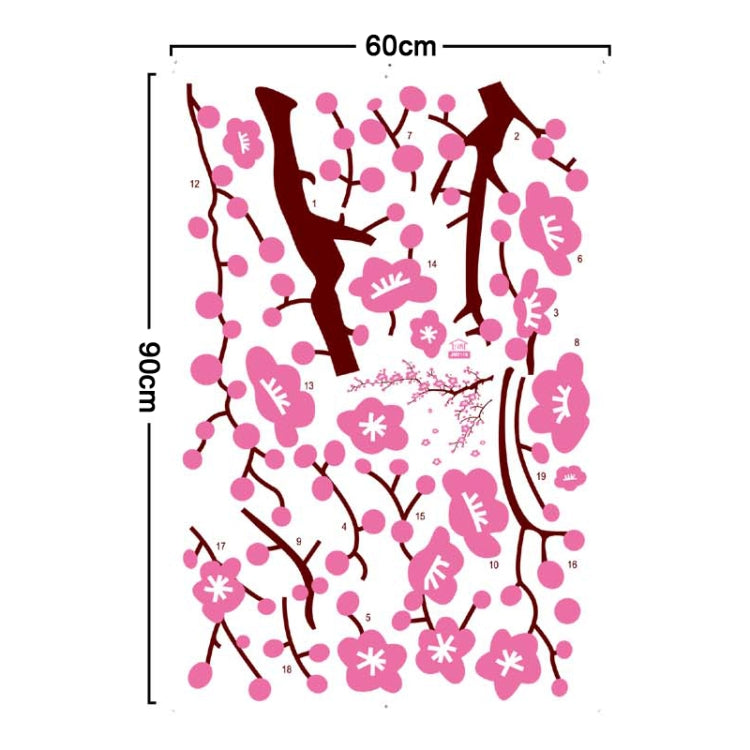 DIY Fashion Self Adhesive PVC Removable Wall Stickers / House Interior Decoration Pictures -- Plum Blossom, Size: 90cm x 60cm