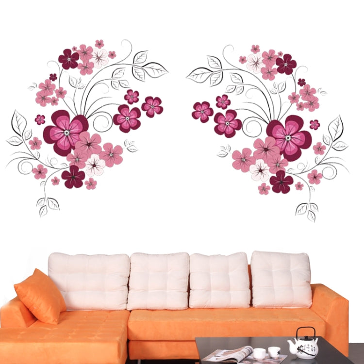 DIY Fashion Self Adhesive PVC Removable Wall Stickers / House Interior Decoration Pictures -- Flower, Size: 90cm x 60cm