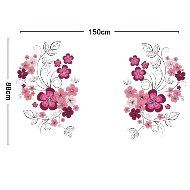 DIY Fashion Self Adhesive PVC Removable Wall Stickers / House Interior Decoration Pictures -- Flower, Size: 90cm x 60cm