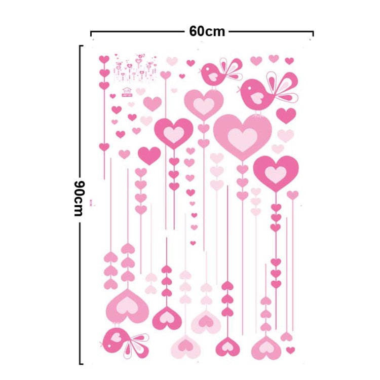 DIY Fashion Self Adhesive PVC Removable Wall Stickers / House Interior Decoration Pictures -- Hearts, Size: 90cm x 60cm