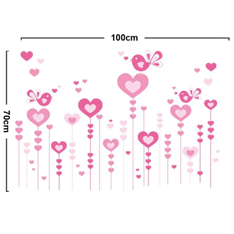 DIY Fashion Self Adhesive PVC Removable Wall Stickers / House Interior Decoration Pictures -- Hearts, Size: 90cm x 60cm