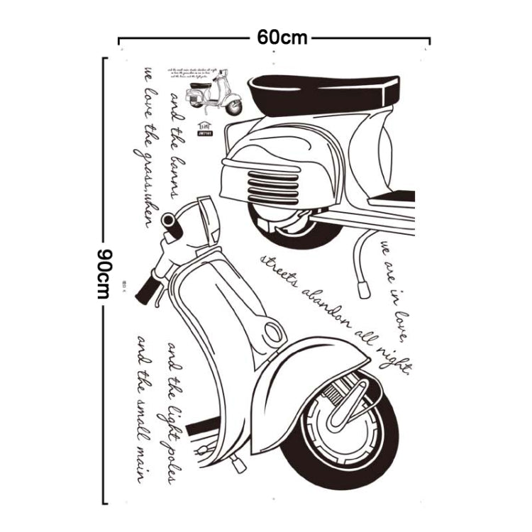DIY Fashion Self Adhesive PVC Removable Wall Stickers / House Interior Decoration Pictures -- Motorcycle, Size: 90cm x 60cm