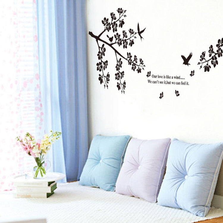 DIY Fashion Self Adhesive PVC Removable Wall Stickers / House Interior Decoration Pictures -- Black Tree Branches & Birds, Size: 90cm x 60cm
