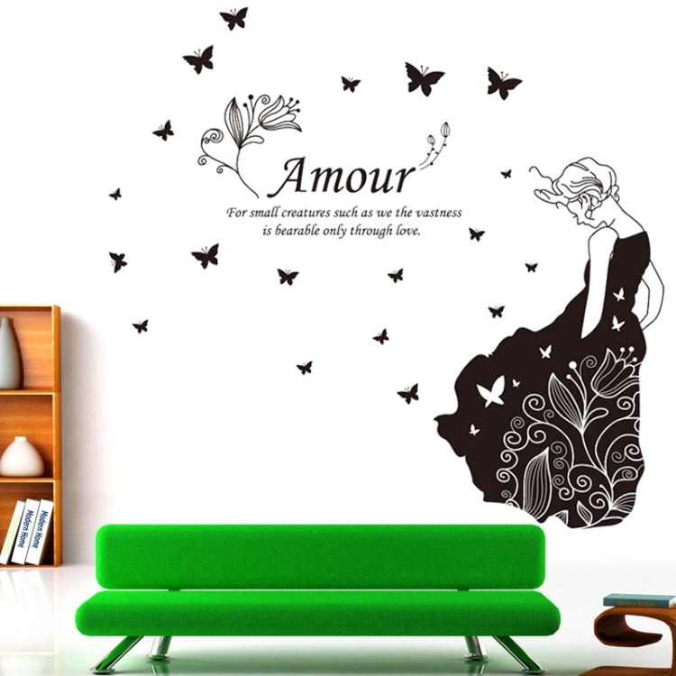 DIY Fashion Self Adhesive PVC Removable Wall Stickers / House Interior Decoration Pictures -- Flower Girl, Size: 90cm x 60cm