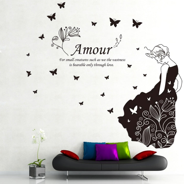DIY Fashion Self Adhesive PVC Removable Wall Stickers / House Interior Decoration Pictures -- Flower Girl, Size: 90cm x 60cm