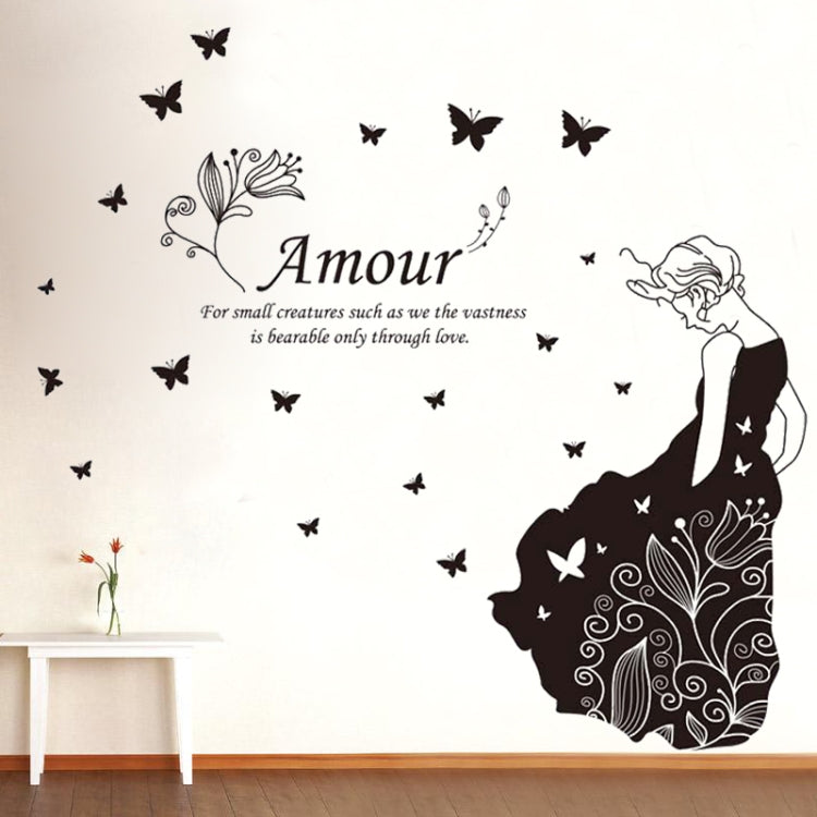 DIY Fashion Self Adhesive PVC Removable Wall Stickers / House Interior Decoration Pictures -- Flower Girl, Size: 90cm x 60cm