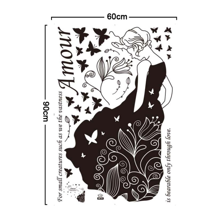 DIY Fashion Self Adhesive PVC Removable Wall Stickers / House Interior Decoration Pictures -- Flower Girl, Size: 90cm x 60cm