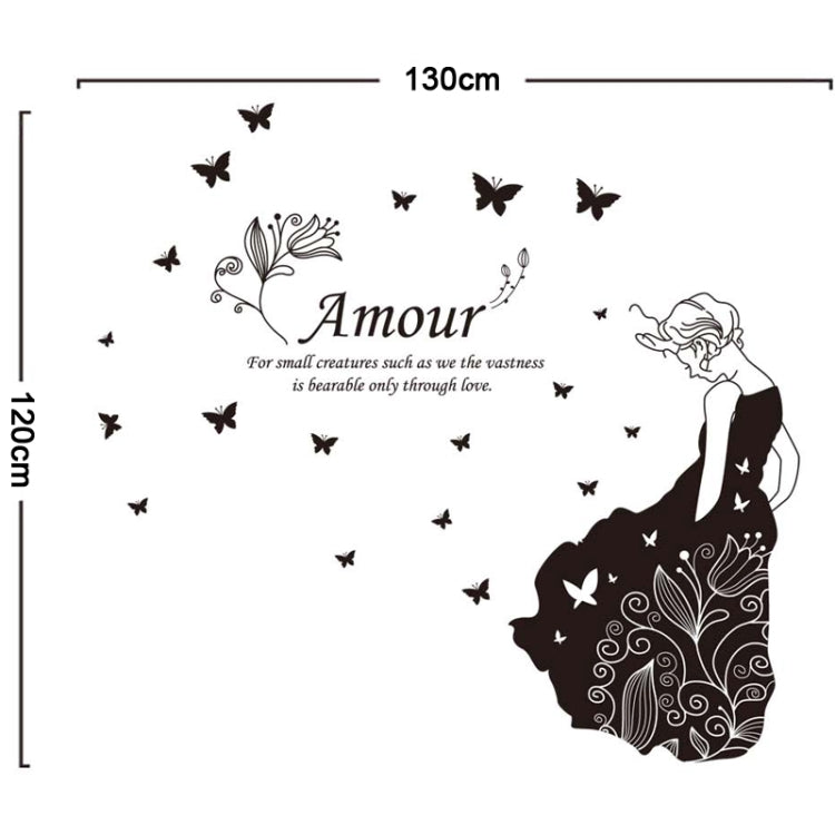 DIY Fashion Self Adhesive PVC Removable Wall Stickers / House Interior Decoration Pictures -- Flower Girl, Size: 90cm x 60cm