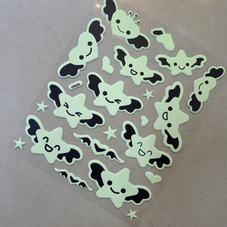 DIY Wall Stickers Decals Glow in Dark Stickers Fluorescent Luminous for Room - Star Facial Expression