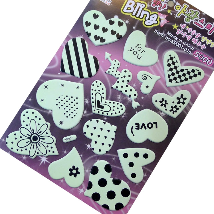 DIY Wall Stickers Decals Glow in Dark Stickers Fluorescent Luminous for Room - Heart-shaped Pattern