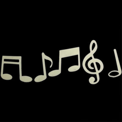 Glow in the Dark Light Green Music Symbol Shape Luminous Paste / Wall Stickers