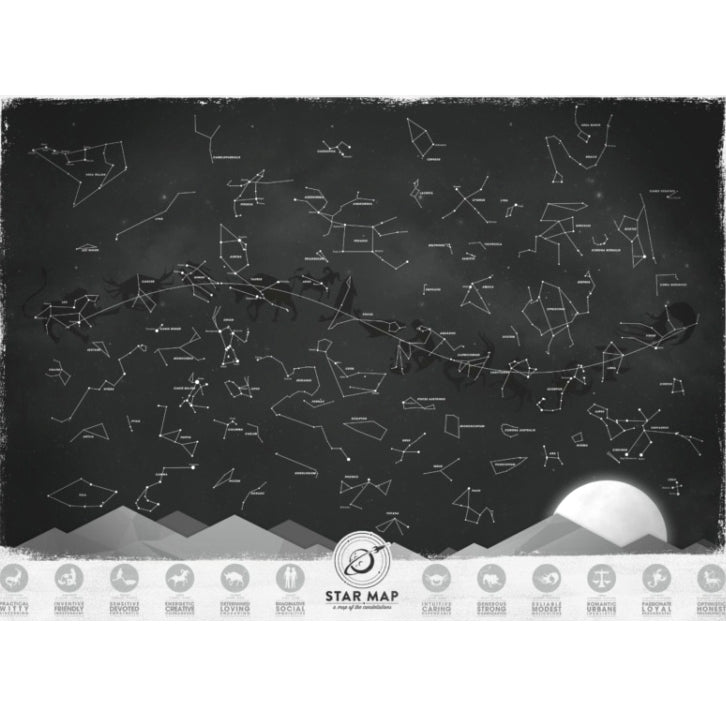 Star Map Style Wall Decals Stickers House Interior Decoration Pictures, Size: 61.5cm x 43.5cm