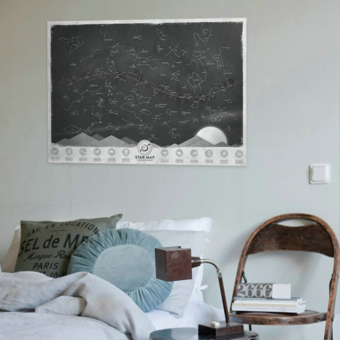 Star Map Style Wall Decals Stickers House Interior Decoration Pictures, Size: 61.5cm x 43.5cm