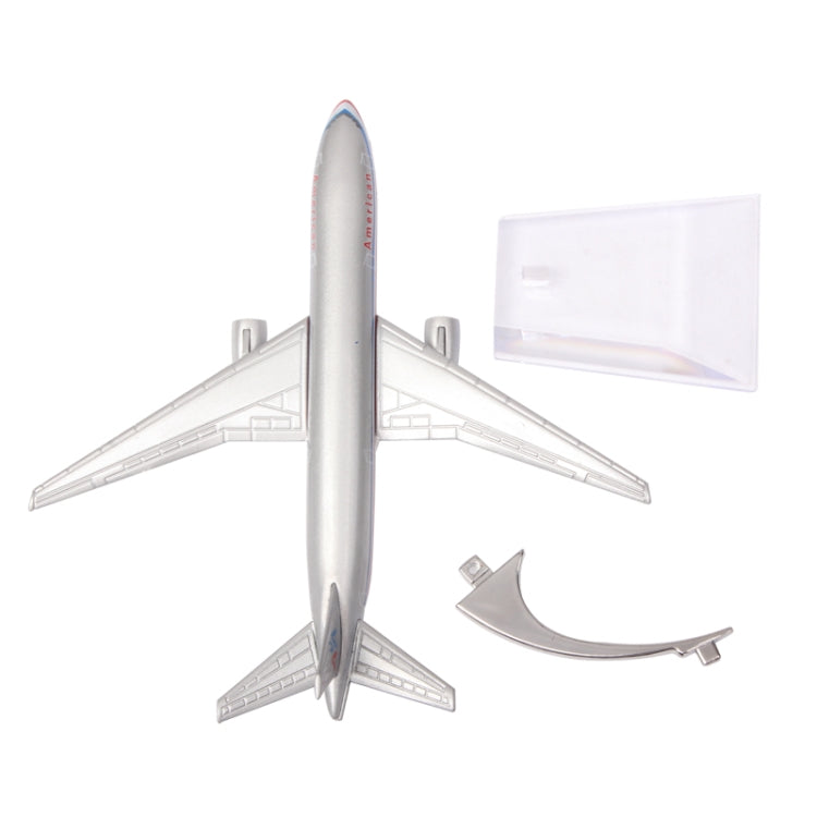 Mini Alloy Passenger Plane Model Desktop Displaying Collection Toy with Stand(LightGray)