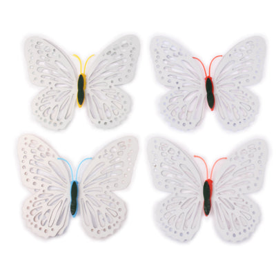 Hollow Out Butterfly Style Wall Sticker Decal Wallpaper House Interior Decor (4pcs in One Packaging, The Price is for 4pcs)