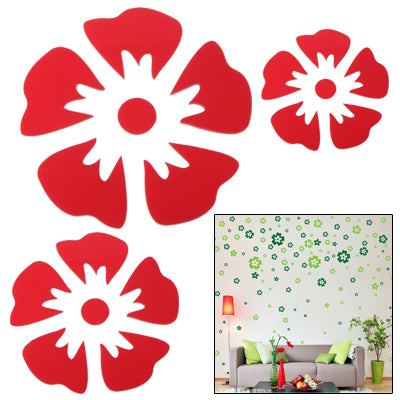 Large + Middle + Small Size Flower Shaped DIY Adhesive Wall Sticker Decal Wallpaper House Interior Decor
