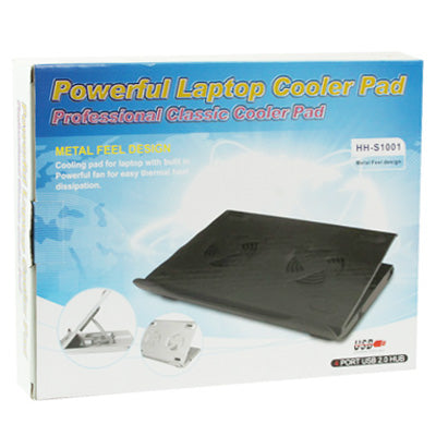 HH-S1001 Metal Feels Design Powerful Laptop USB Cooler Pad