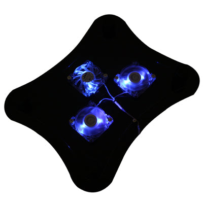 Blue LED USB Laptop Cooler Pad with 3 Fans (Size: 278*46*326mm),