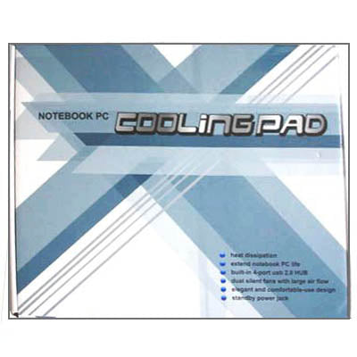 Cooler Pad with 2 fans in Aluminum with USB HUB