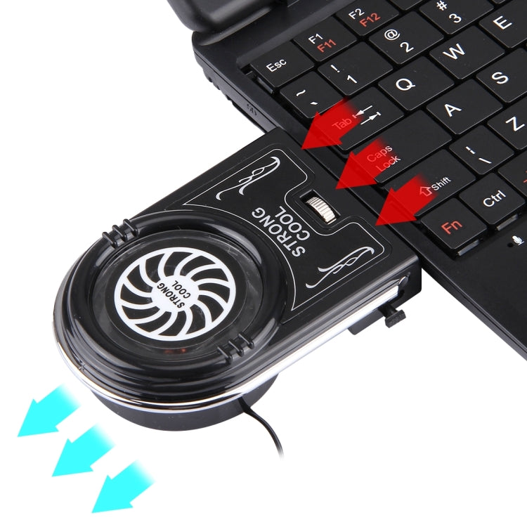 Laptop Notebook Cooling Pad Mute Air Extracting Cooling Fan Turbo Heat Radiator with Appropriative Band Tape Style USB Cable(Black)