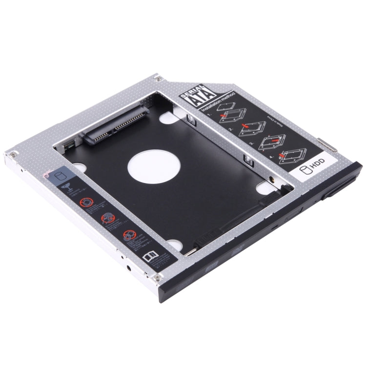 2.5 inch 2nd SATA HDD Hard Drive Caddy SATA for DELL E6400/ E4300 / E6410 / E6500 / E6510 / E6320, Thickness: 9.5mm(Silver)