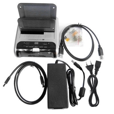 Dual 2.5/3.5 inch SATA HDD Docking Station + USB eSATA Backup with Sim, Smart Card Reader, USB Hub