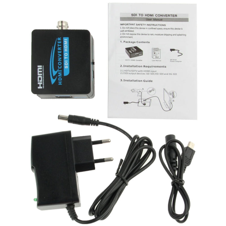Full HD Output 1080P SDI To HDMI Converter 3G-SDI to HDMI for Driving Monitor, Model: AY37(Black)