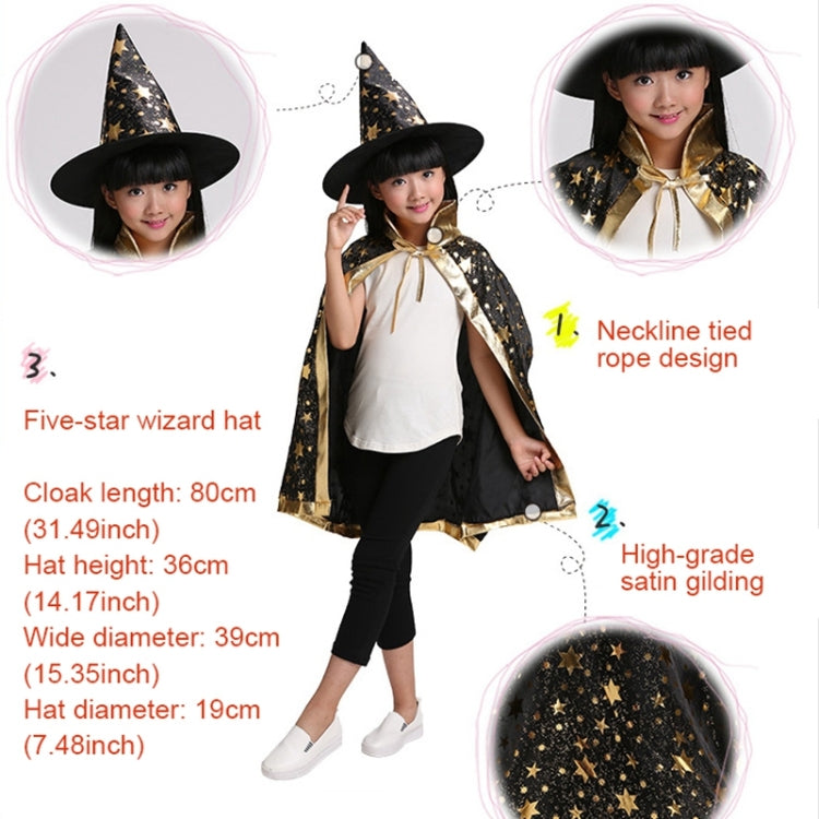 Halloween Cloak + Mysterious Witch Hat(Black)