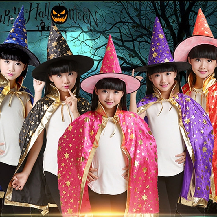 Halloween Cloak + Mysterious Witch Hat(Black)