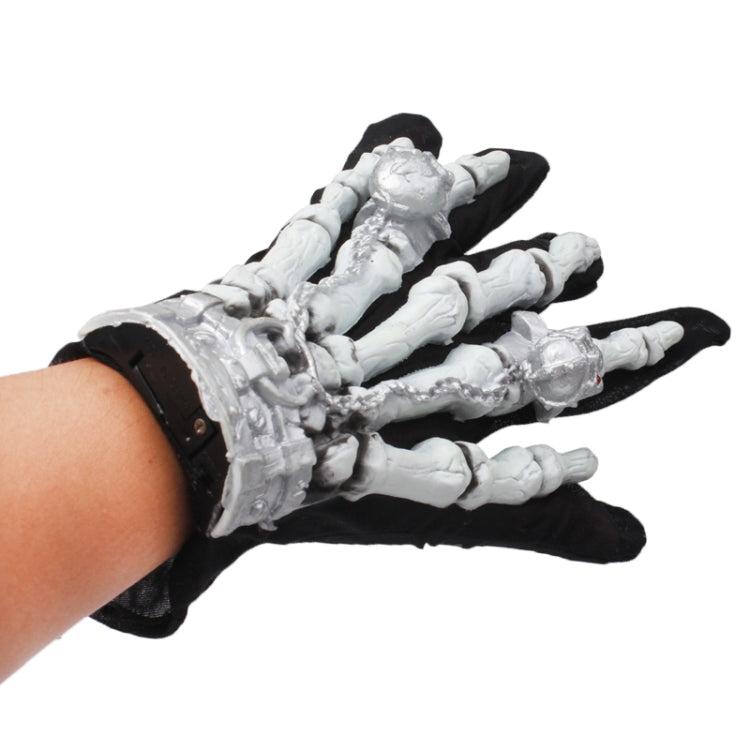 Halloween Scary Skeleton Bones Glow Gloves(Black)