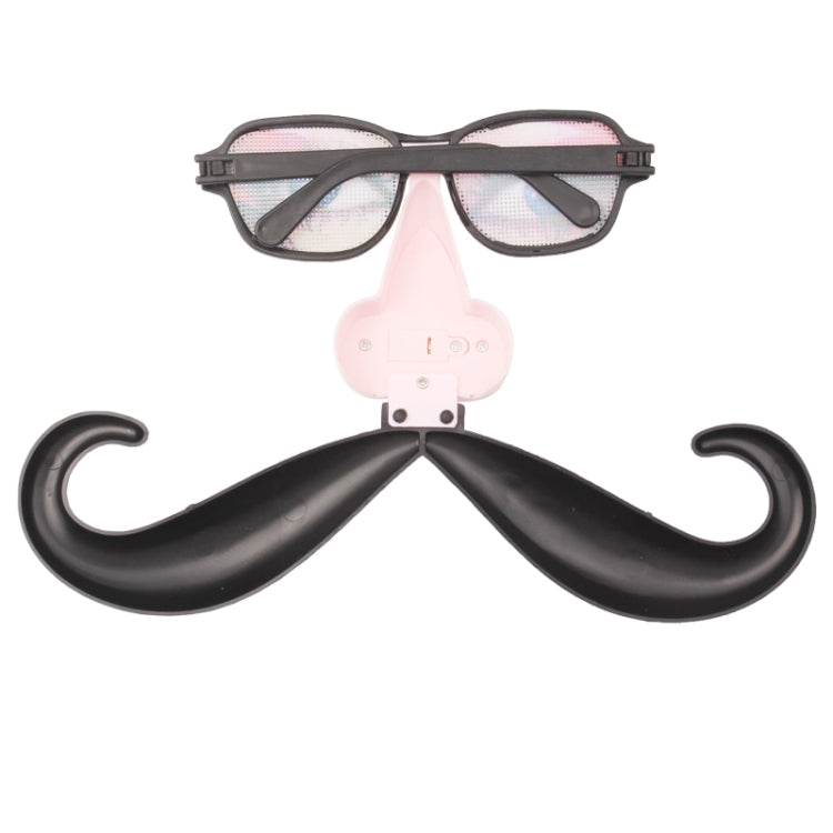Funny Decoration Glasses with Colorful LED Light Nose & Vibrissa Halloween Props