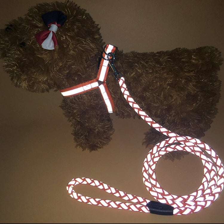 Durable Harness Lead Leash Traction Rope Dog Safety Rope Chain with Reflective Stripe, Size: 120cm(L) x 1.5cm(D), Random Color Delivery