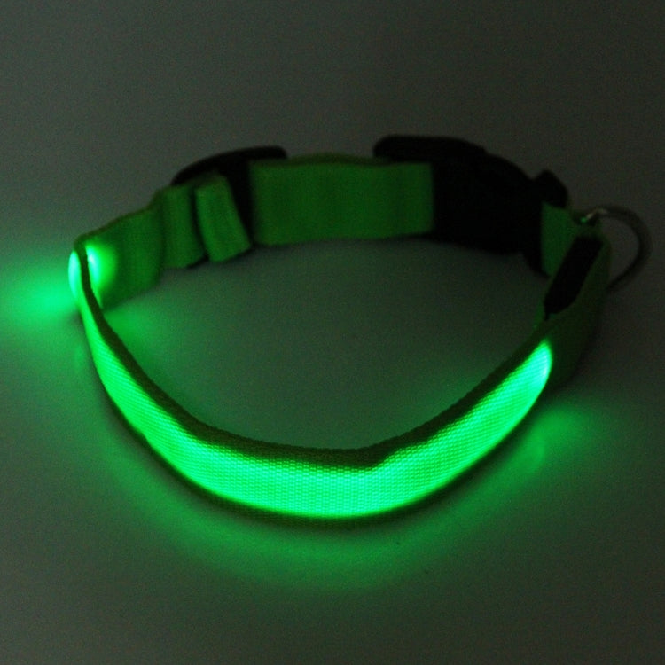 Adjustable 3-Mode LED Flashing Dog Collar, Size: XL(Green)